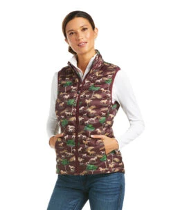 Ariat Ideal 3.0 Down Vest -Equestrian Clothing Store ideal 3.0 down vest print pasture front 10037422 ariat 69708.1639703761
