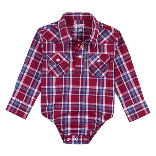 Baby Wrangler Plaid Snap Shirt Onesie 3 Baby Wrangler Plaid Snap Shirt Onesie