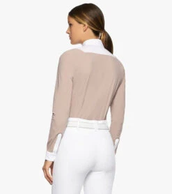 Cavalleria Toscana Bib Insert Competition Shirt Long Sleeve -Equestrian Clothing Store jersey bib compet ls blush white back CAD212 JE022 1A00 cavalleria toscana 46352.1659805729