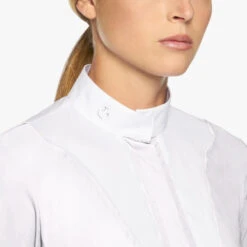 Cavalleria Toscana Bib Insert Competition Shirt Long Sleeve -Equestrian Clothing Store jersey bib compet ls white detail CAD212 JE022 CT 57897.1659813697
