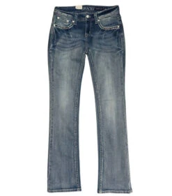 Grace In LA Jr Fit Steer Head Pocket Jeans -Equestrian Clothing Store jr fit steerhead jean front grace LA 00606.1689631899