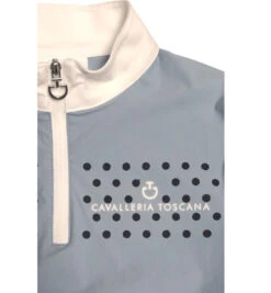 Girls Cavalleria Toscana Flock Dot Polo Short Sleeve -Equestrian Clothing Store kid flock print polo ss blue print POA076 JE152 7C00 CT 66820.1656716072