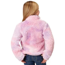 Roper Kids Fuzzy Fleece Pullover -Equestrian Clothing Store kid fuzzy fleece pullover purple back 0329802506173 karman 55611.1665703466