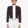 Girls Cavalleria Toscana Pleated Competition Shirt -Equestrian Clothing Store kid pleated compet ls dkpurp front CAA032 JE022 0001 cavalleria toscana 82356.1670705206