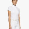 Girls Cavalleria Toscana Pleated Competition Shirt Short Sleeve -Equestrian Clothing Store kid pleated compet ss white side CAA033 JE022 0001 cavalleria toscana 65301.1670881160