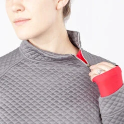 Irideon Girls AirLoft Pullover -Equestrian Clothing Store kids airloft pullover dove grey zip 30 6946 DG irideon 91781.1647548712