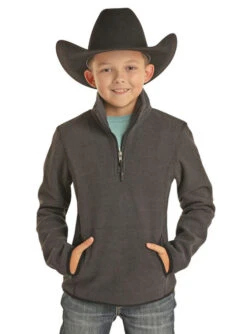 Powder River Kids Fleece Pullover -Equestrian Clothing Store kids fleece pullover black K1 6661 powder river 45905.1641680406