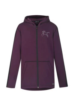 Kids Kerrits Horse Sense Fleece Hoodie -Equestrian Clothing Store kids horse sense hoodie raisin front 60277 solid kerrits 11152.1663437888