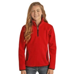 Powder River Kids Fleece Pullover -Equestrian Clothing Store kids knit pullover red K1 1046 BZ 89 powder river 20599.1641680399