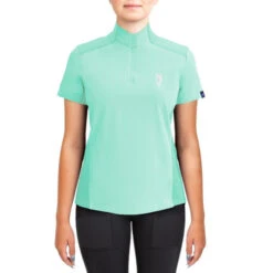 Irideon Kids Luna CoolStretch Shirt Short Sleeve -Equestrian Clothing Store kids luna cool stretch ss island green front 30 7008 IG toklat 06868.1655840100