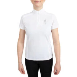 Irideon Kids Luna CoolStretch Shirt Short Sleeve -Equestrian Clothing Store kids luna cool stretch ss white front 30 7008 WH toklat 24702.1655840105
