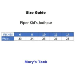 Kids Piper Jodhpur -Equestrian Clothing Store kids piper jodhpur size guide 61578.1690573468
