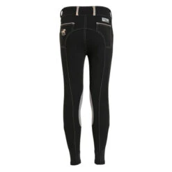 Girls Piper Original Breeches Knee Patch -Equestrian Clothing Store kids piper original kp black warm grey back 23176 smartpak 80197.1666141867