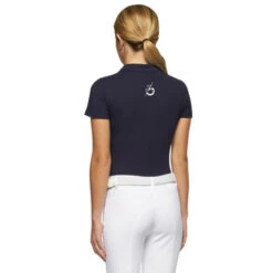 Kids Cavalleria Toscana Raceway Training Polo -Equestrian Clothing Store kids raceway training ss navy back POO081 CO046 7901 cavalleria toscana 07356.1659801727