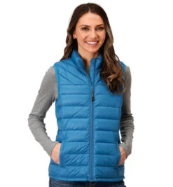 Roper Ladies Quilted Down Vest 7 Roper Ladies Quilted Down Vest -Equestrian Clothing Store lds quilted down vest blue front 0309806856139 roper 94709.1663799356