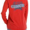Ladies Cinch Logo Red Tee Long Sleeve