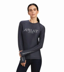 Ariat Lumina Tee Long Sleeve -Equestrian Clothing Store lumina tee ls ebony front 10041256 ariat 74613.1661643944