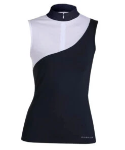 Aubrion Luton Show Shirt Sleeveless -Equestrian Clothing Store luton show shirt white navy front edit 9033 aubrion 06350.1683587803