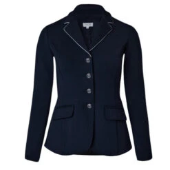Horze Martina Show Coat With Piping -Equestrian Clothing Store martina show coat piping dark navy front 33620 VDB WH horze 18457.1653514356