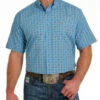Men's Cinch Geo Print Shirt Short Sleeve 2 Men's Cinch Geo Print Shirt Short Sleeve -Equestrian Clothing Store medallion print ss blue front MTW1111423 cinch 51914.1684806037
