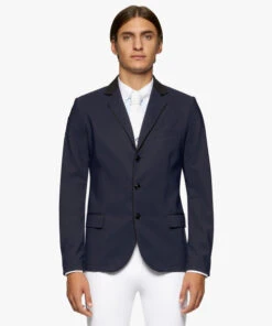 Men's Cavalleria Toscana GP Perforated Jacket -Equestrian Clothing Store men gp perforated jacket smoky blue front GGU024 JF115 7E00 CT 26678.1659810482