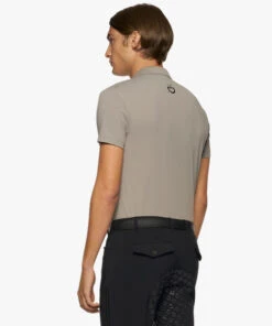 Men's Cavalleria Toscana Raceway Polo Short Sleeve 10 Men's Cavalleria Toscana Raceway Polo Short Sleeve -Equestrian Clothing Store men team raceway polo ss taupgrey back POU301 PA060 8C00 CT 10698.1659815415