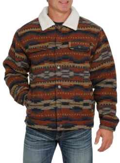 Men's Cinch Print Trucker Jacket -Equestrian Clothing Store mens printed trucker jacket multi front MWJ1511006 miller 51124.1670106341