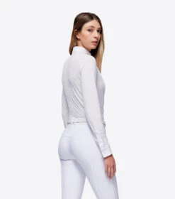 RG Mesh Competition Shirt Long Sleeve -Equestrian Clothing Store mesh competition ls wht.wht back SHW001 JS001 0101 RG 76496.1670552779
