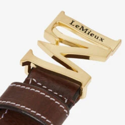 LeMieux Monogram Belt -Equestrian Clothing Store monogram belt brown detail IT03145002 lemieux 11509.1679788684