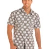 R&R Cowboy Palm Tree Short Sleeve Shirt -Equestrian Clothing Store palm tree SS shirt front B1S1141 panhandle 70668.1559331090