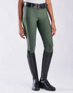 Piper Fusion Breeches Knee Grip -Equestrian Clothing Store piper fusion knee grip dk.olive front 32382 smartpak 35300.1679003739