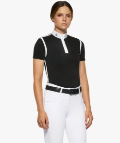 Cavalleria Toscana Pique Contour Polo Short Sleeve 9 Cavalleria Toscana Pique Contour Polo Short Sleeve -Equestrian Clothing Store pique contour polo ss black side POD290 PA048 9999 cavalleria toscana 37701.1656713794