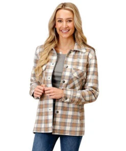 Stetson Plaid Blanket Shirt Jacket -Equestrian Clothing Store plaid blanket shirt jacket cream front 1109805396181 stetson 26025.1668038452