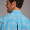 Stetson Plaid Ombre Shirt -Equestrian Clothing Store plaid ombre shirt blue back 1100105793010 stetson 19459.1589577418