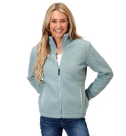 Roper Polar Fleece Zip Jacket -Equestrian Clothing Store polar fleece zip mintgrn front 0309802506175 roper 92863.1666805030