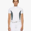 Cavalleria Toscana Perforated Sides Competition Polo 2 Cavalleria Toscana Perforated Sides Competition Polo -Equestrian Clothing Store polo perforated insert ss white teal front POD295 JE022 0159 cavalleria toscana 15863.1690499466