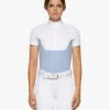 Cavalleria Toscana Seersucker Poplin Bib Shirt Short Sleeve -Equestrian Clothing Store poplin bib compete ss light blue front CAD205 JE146 Q730 cavalleria toscana 87386.1663986008
