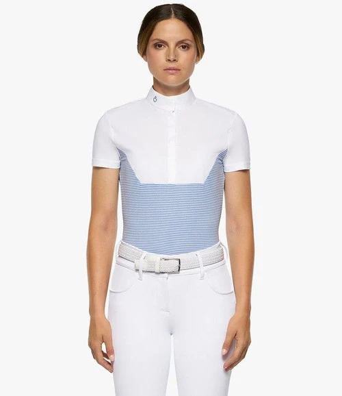 Cavalleria Toscana Seersucker Poplin Bib Shirt Short Sleeve 3 Cavalleria Toscana Seersucker Poplin Bib Shirt Short Sleeve