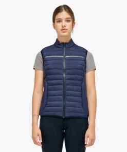 Cavalleria Toscana Team Puffer Vest -Equestrian Clothing Store puffer vest smoky blue front GLD266 NY092 7E00 CT 65007.1675967382