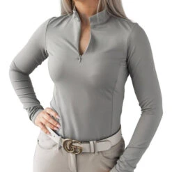 TKEQ Quinn Competition Shirt Long Sleeve -Equestrian Clothing Store quinn competition ls sage front QUINN LS tkeq 65230.1644449328
