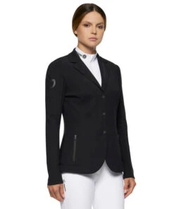 Cavalleria Toscana R-EVO Jersey Tech Knit Show Jacket -Equestrian Clothing Store r evo lt tech knit jacket black side GGD036 JC019 9999 CT 36685.1641944174
