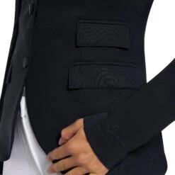 Cavalleria Toscana R-EVO Jersey Tech Knit Show Jacket -Equestrian Clothing Store r evo lt tech knit jacket navy detail GGD036 JC019 7901 CT 75573.1641944148