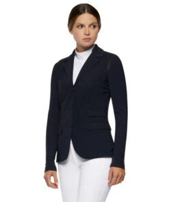 Cavalleria Toscana R-EVO Jersey Tech Knit Show Jacket -Equestrian Clothing Store r evo lt tech knit jacket navy front GGD036 JC019 7901 CT 76115.1641944216