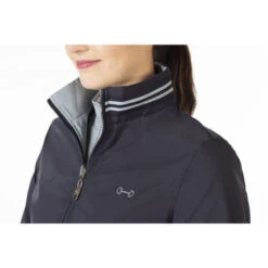 HKM Reverse Blouson Jacket 13 HKM Reverse Blouson Jacket -Equestrian Clothing Store reverse blouson jacket dark blue sage blue detail 13135 6955 hkm 38272.1651779782