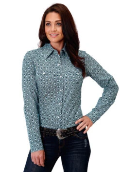 Roper Rider Tile Print Long Sleeve Shirt
