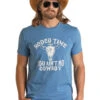 Rock & Roll Denim Men's Rodeo Time Tee 2 Rock & Roll Denim Men's Rodeo Time Tee -Equestrian Clothing Store rodeo time tee ss blue front RRMT21RZM8 rock and roll 95901.1656267408