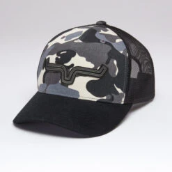 Kimes Ranch Roped LP Trucker Hat -Equestrian Clothing Store roped lp trucker hat camo hero 842606179205 kimes 10494.1684194317