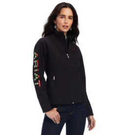 Ariat Rosas Team Softshell Jacket -Equestrian Clothing Store rosas team softshell black front 10042115 ariat 77684.1661622300