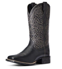 Ariat Round Up Remuda Western Boot -Equestrian Clothing Store round up remuda black angle 10034024 ariat 98331.1605142780