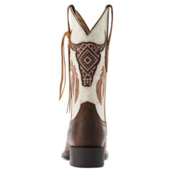 Ariat Round Up Southwest StretchFit Western Boot -Equestrian Clothing Store round up sw stretchfit brown.wh heel 10044434 ariat 46107.1677192567